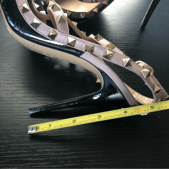 Valentino Rockstud Sandals Heels Black 40 - Picture 11 of 12